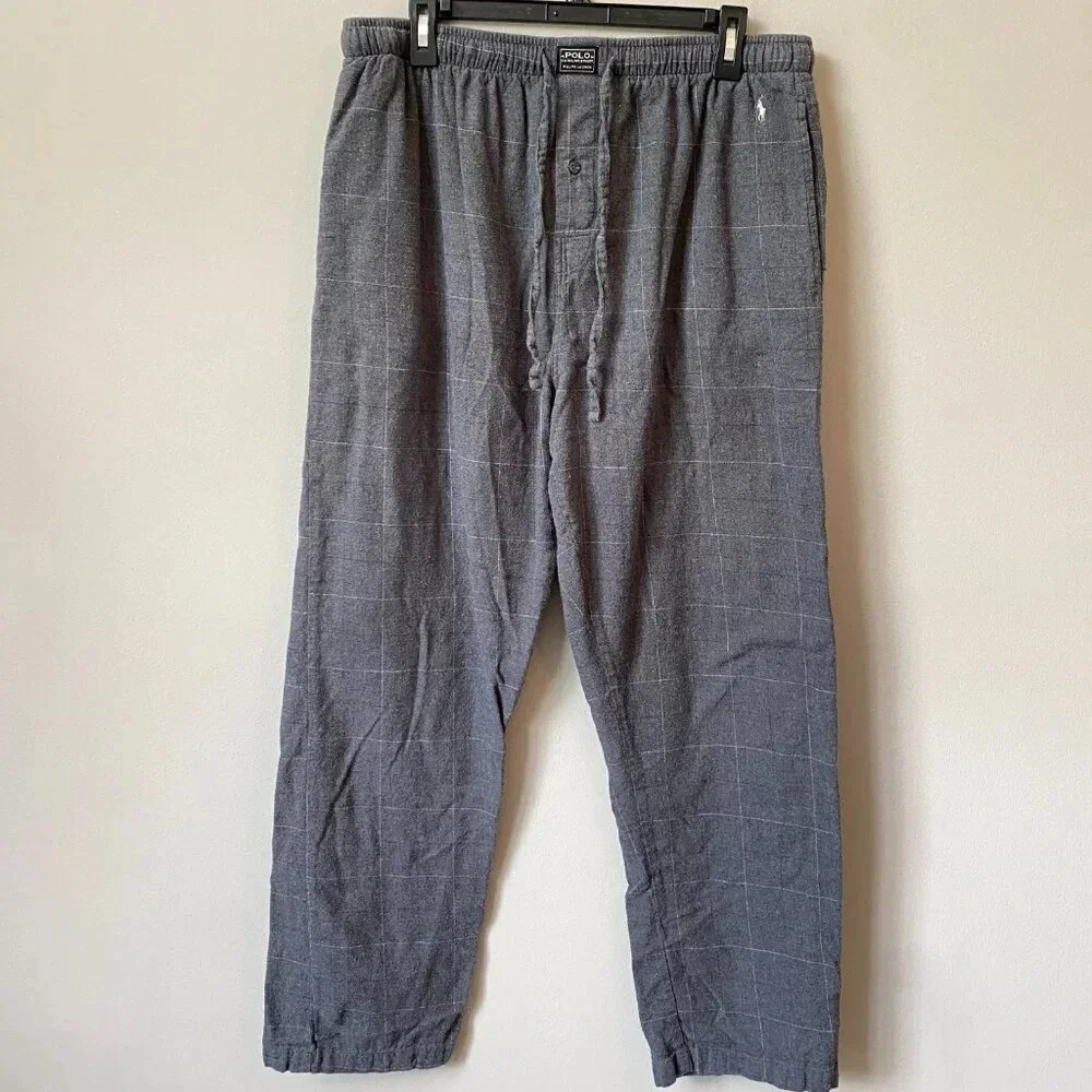 Vintage Polo Ralph Lauren Men's XL Flannel Plaid Straight Leg Lounge Sleep Pants
